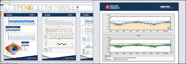 Form Talysurf i-Series PRO - 报告生成